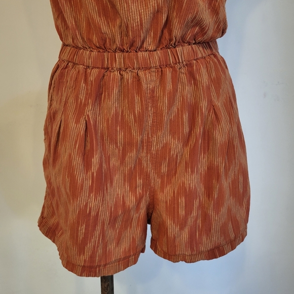 Toad&Co Shakti Romper Swim Suit Cover Up Orange Small - Picture 3 of 8